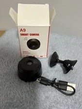 A9 Smart Camera 1080p Wireless Wi-Fi IP Battery Indoor Camera Black w/Mount