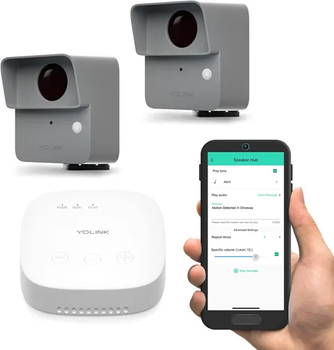 Outdoor Motion Sensor Kit with Hub, Alerts, Alexa, 2+ Year Battery