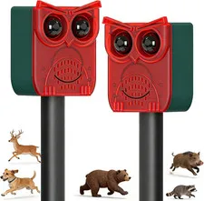 Solar Motion Sensor Alarm Outdoor Dog Barking Alarm with 129Db Loud Alarm & PIR