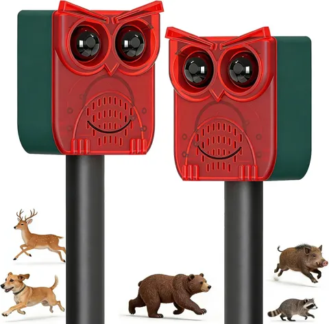 Solar Motion Sensor Alarm Outdoor Dog Barking Alarm with 129Db Loud Alarm & PIR