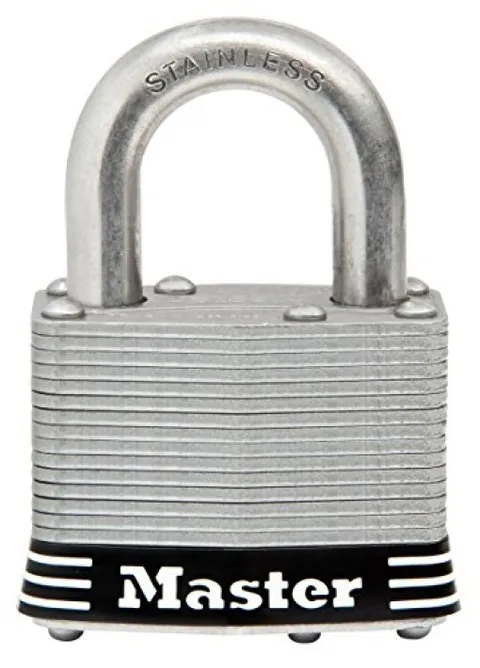 Master Lock Padlock, Laminated Stainless Steel Lock, 2 in. Wide, 5SSKAD