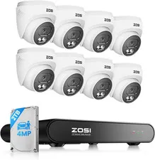 C220 8CH 4MP QHD 2.5K Poe Home Security Camera System, 8CH 5MP 3K NVR with 2TB H