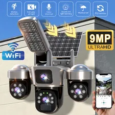 Camara De Seguridad Solar Inalambricas Para Exterior Con Vision Nocturna y Audio