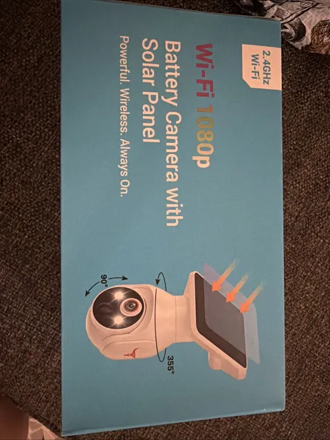 1080p WiFi Security Camera with Solar Panel, Battery Powered, Pan Tilt, AI Motio