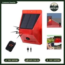 Water-Resistant Solar Motion Detector Alarm - Remote Control & 4 Working Modes
