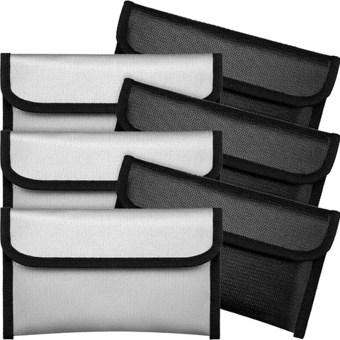 6 Pack Small Fireproof Bag 8 x 5 Inch Fireproof Money Waterproof Pouch Document
