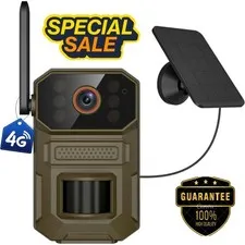4G LTE Cellular Outdoor Security Camera,1080p for Home Security with Motion Dete