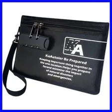 Small Fireproof Bag with Lock, Waterproof Money Bag with Zipper Pouch Envelop...