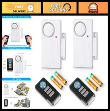 Wireless Door Alarm 2 Pack with Remote, 105 dB Loud Pool Safety Alarm, Battery I
