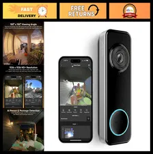 Wireless HD Video Doorbell Camera, 1536p Color Night Vision, 2-Way Audio, Easy S