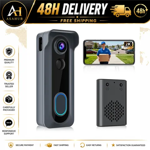 KAMEP Wireless Video Doorbell Camera 2K HD WiFi Chime Alexa