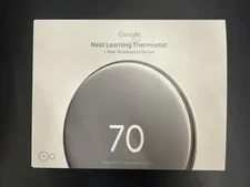 Google Nest Learning Thermostat 4th Gen w/ Sensor - Polished Silver - Brand New