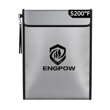 Fireproof Document Bag with Lock (5200℉),15”x 11” Fireproof Money Pouch with ...