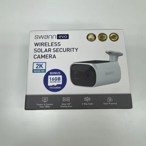 Swann - EVO Solar 2K Outdoor Wi-Fi Security Camera, Motion Detect, Night Visi...