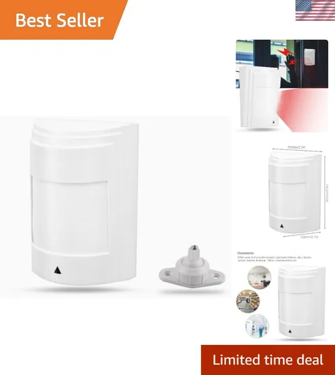 Smart Wired Motion Sensor - 12M Detection with High-Decibel Alarm Security
