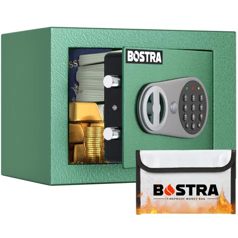Bostra Fireproof Safe Box with Sensor Light & Fireproof Bag, Digital Keypad, ...