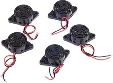 Cylewet 5Pcs SFM-27 DC 3-24V Electronic Buzzer Alarm Sounder Continuous Black 