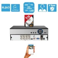 Evertech 8 Channel H.265 DVR with HDD CCTV Security Camera Recorder with 1TB HDD
