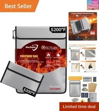 Fireproof Document Bag 5200℉ with Fireproof Organizer Travel Case,Heat Insula...