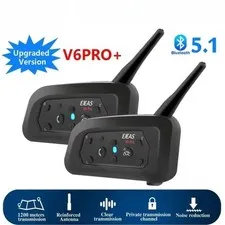 Motorcycle Intercom Helmet Bluetooth 5.1 Headsets 6 Riders 800m Communicator HOT
