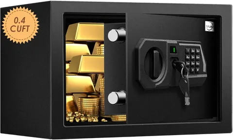 Fireproof Safe Box 0.4 Cuft Electronic Digital Security Box, Keypad Small Lock