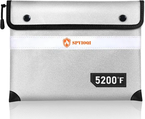 Upgraded 5200°F Fireproof Document Bag with Heat Insulated, Water Fire Proof Bag
