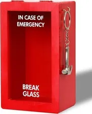 Funny Emergency Box w/Hammer Large Break Glass White Elephant Gift Free Ship