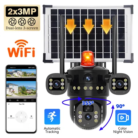 Solar Battery Powered Wireless WiFi Home Security Camera System Outdoor Pan/Tilt