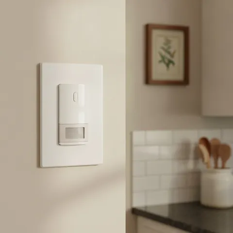Matte White Single Pole Occupancy Motion Sensor Light Switch, Need Neutral Wi...