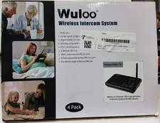 Wuloo Wireless Home Intercom System - 4 Pack Multichannel W888-P4 - Black