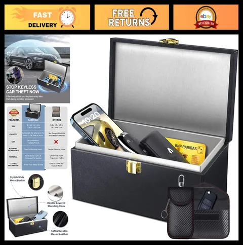 Faraday Box & Bags for Car Keys - Signal Blocking Safe Protector, Anti-Theft Shi