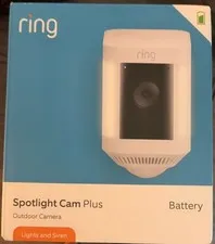 NIB Ring Spotlight Cam Plus Indoor/Outdoor Wireless Security Camera WHITE