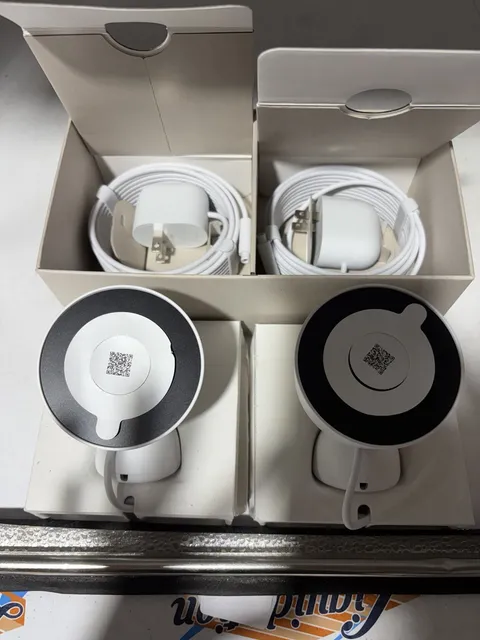 Google Nest Outdoor Smart Security Camera (Wired, 2nd Gen) 2-Pack - Snow