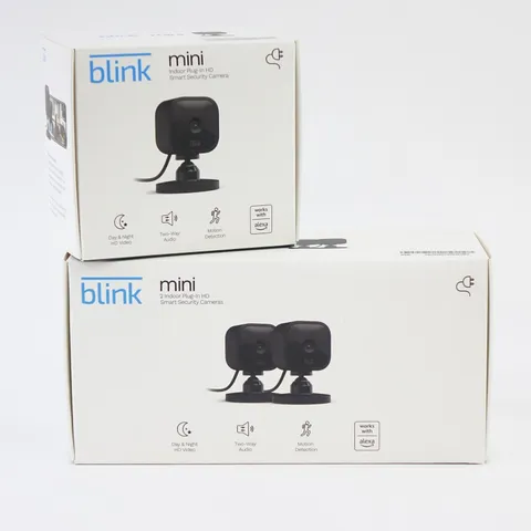 Blink Mini Indoor Security Camera 3 Pack Motion Detection Alexa Black - Grade A