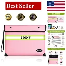 Upgraded Fireproof Money Bag10 Layers of Heat Insulated Materials6500F Firepr...
