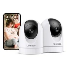 2K Indoor Security Camera-Baby Monitor with 2.4G WiFi Camera 2 pack, White