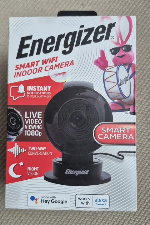 Energizer WiFi Indoor Smart Camera 1080 HD, Alerts, 2 Way, Cloud Storage,  Wired
