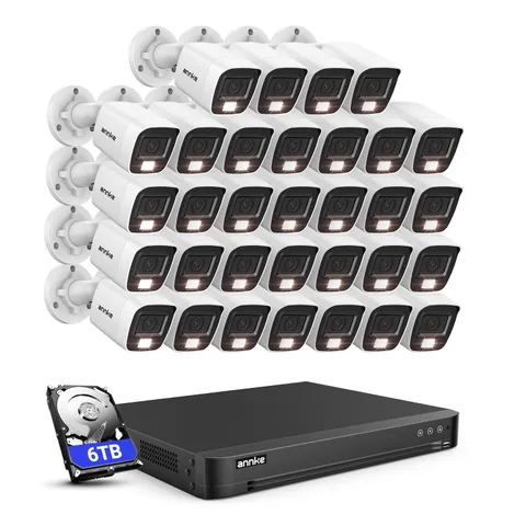 ANNKE 32CH 5MP Lite DVR 1080P Security Camera System Color Night Vision H.265+