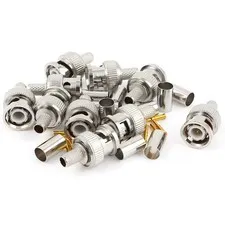 10 x BNC Male RG59 Coaxial Crimp Connector Adapter Set for CCTV Camera