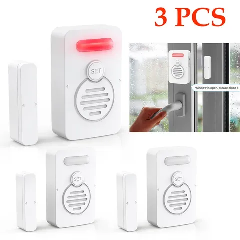 Entry Door Alarm Wireless Voice Windows Reminder Loud 90 dB for Home Security ×3
