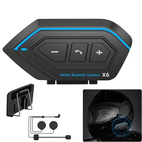 Motorcycle Bluetooth Helmet Headphone Stereo Headset Speaker Mic For Cell Phone