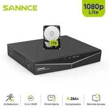 SANNCE 16CH 5IN1 1080P Security Digital Video Recorder DVR Human Detection 1TB