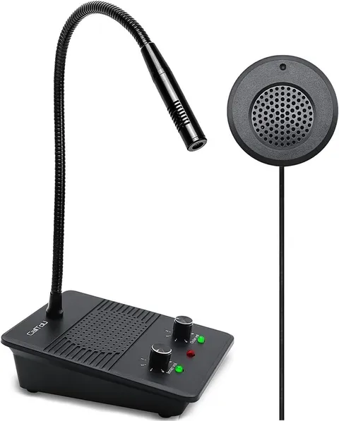 Window Speaker Intercom System,Dual Way Anti-Interference Intercommunication Mic