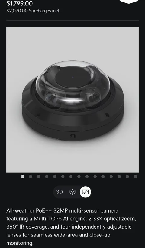 Ubiquiti UniFi AI Multi Sensor 4 Camera - white (UVC-AI-MS-4-white)
