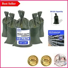 Heavy Duty UV-Resistant Sand Bags – Pack of 10 for Flood & Erosion Control