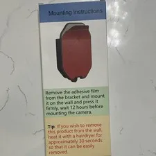 Wall Mount Bracket Instructions Card for Wi-Fi IP Camera 1080p Black Indoor