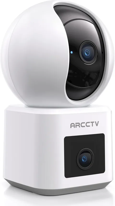 Dual Lens Indoor Security Camera, 2.5K Wifi 6 Pet Camera with Phone App, 360° Do