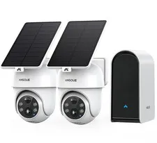 ANSQUE Security Cameras Wireless Outdoor Home System, 2 Camera Kit, No Subscr...