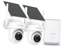 Security Cameras Wireless Outdoor, No Subscription, 4K Solar 2 Cameras Kit