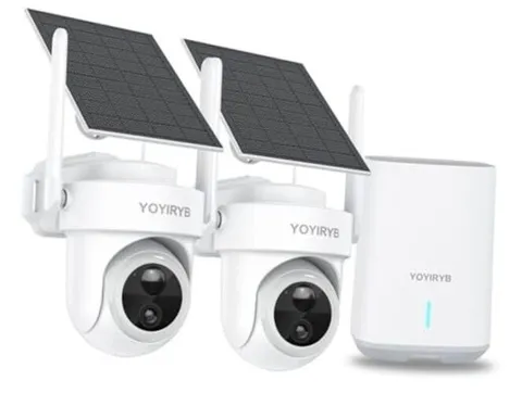 Security Cameras Wireless Outdoor, No Subscription, 4K Solar 2 Cameras Kit